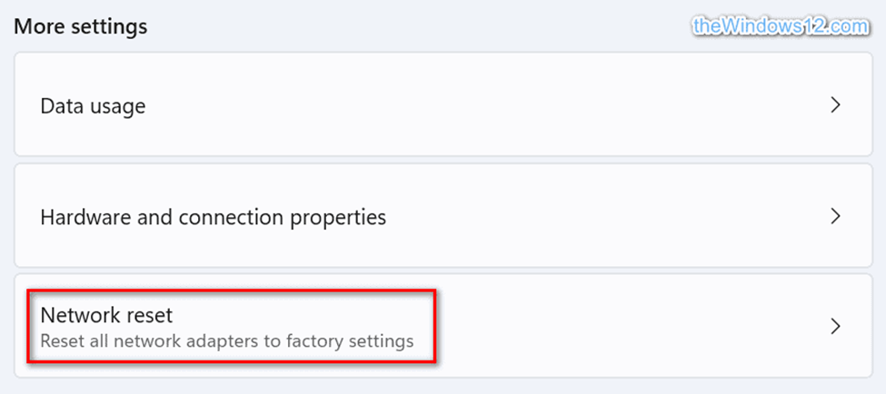 more Network & internet settings 