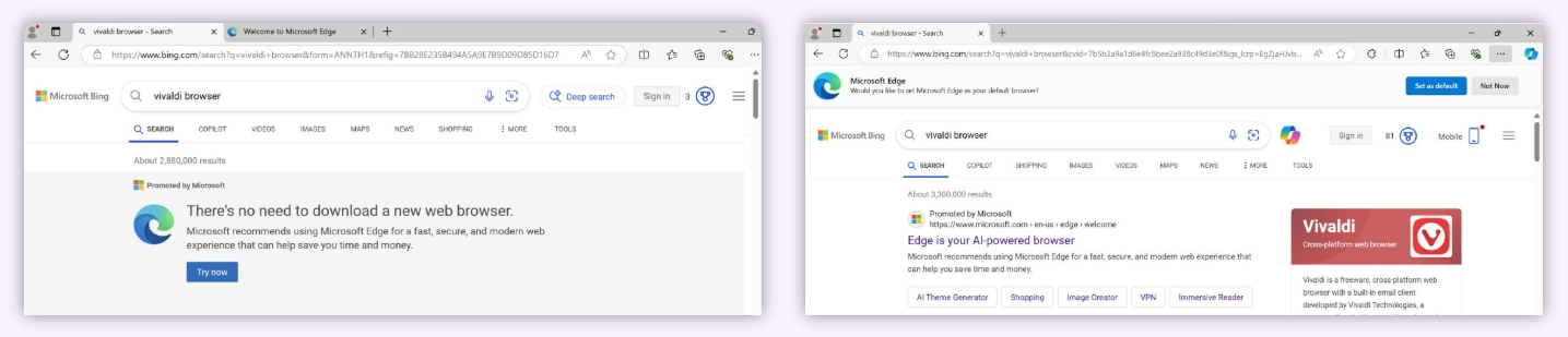 how Bing promotes its own Microsoft Edge browser how Bing promotes its own Microsoft Edge browser
