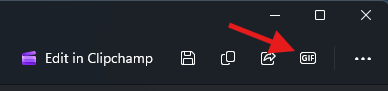 The button which lets you create GIF from screen recording