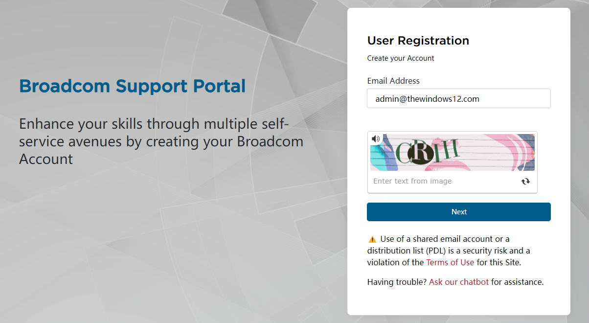 register Broadcom account register Broadcom account