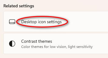 Windows 11 Desktop icon settings