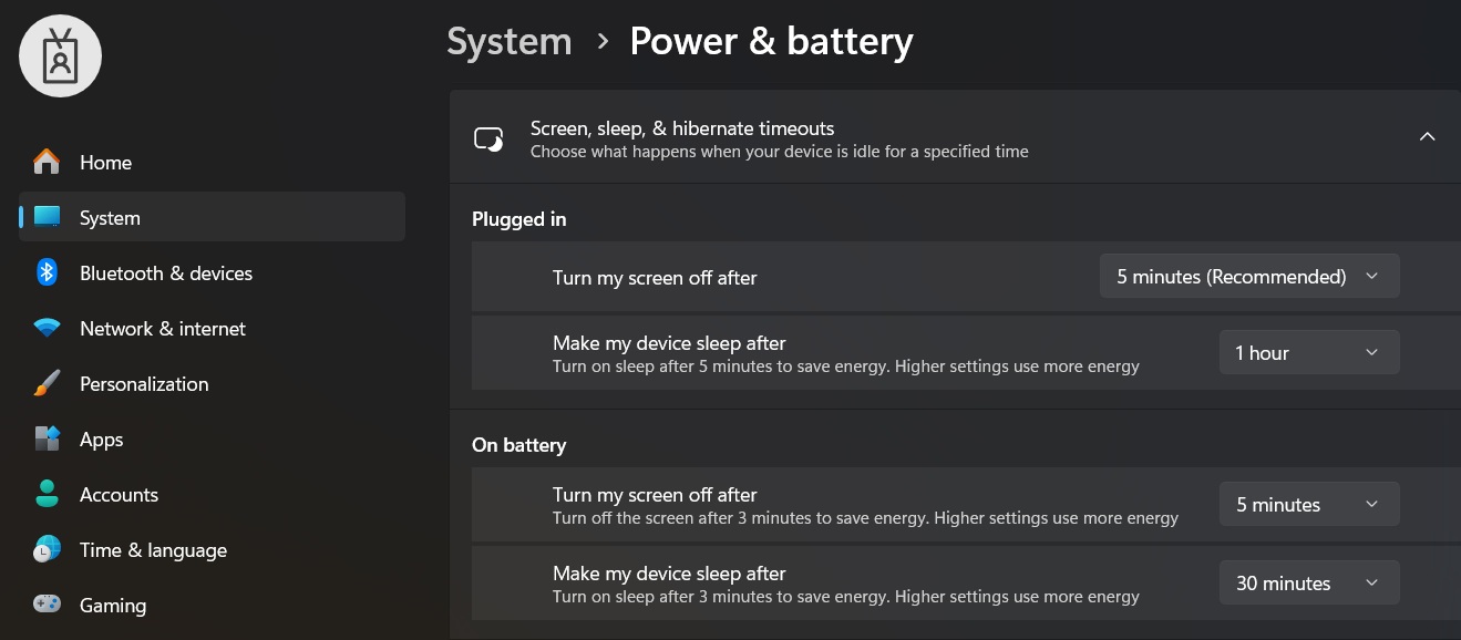 default-power-setting