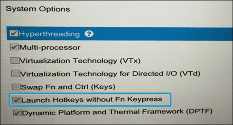 Launch Hotkeys without Fn Keypress option in newer HP BIOS