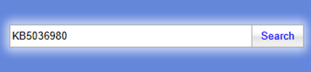 search box on Microsoft Update Catalog