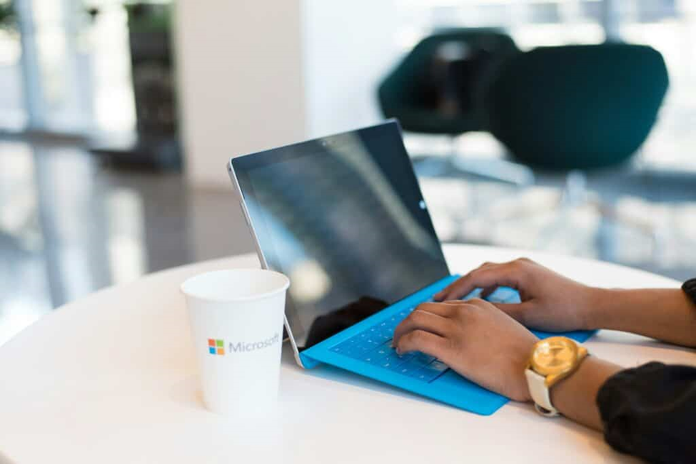 Microsoft branding and device