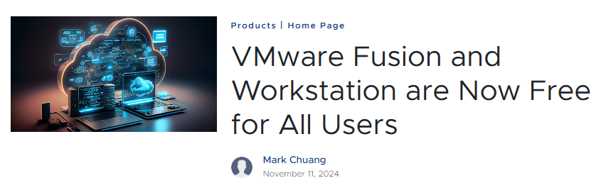 VMware Fusion and Workstation are Now Free for All Users - VMware official blog